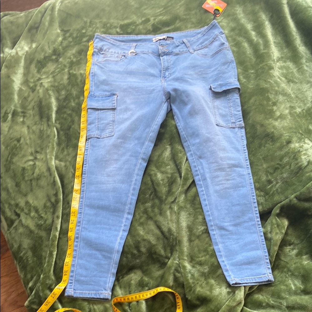 Women's Blue Cargo Jeans